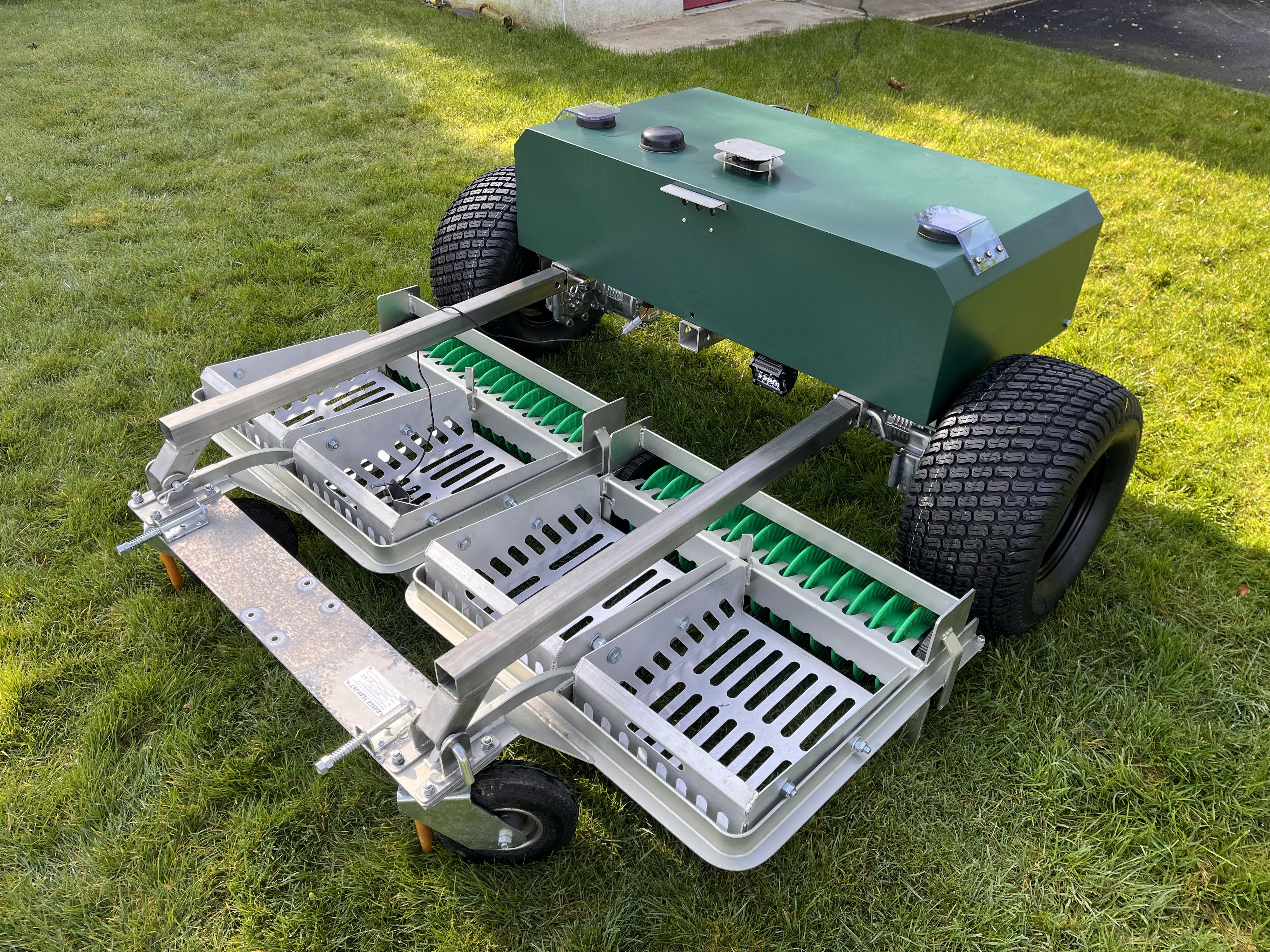 TarraBot robotic golf ball picker collecting balls on driving range